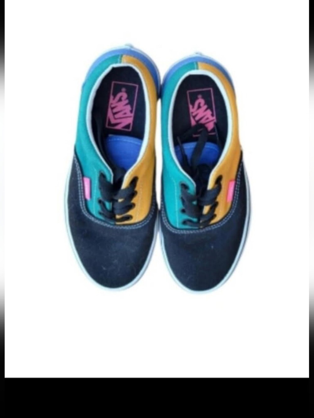 Vans Multi Color Mix MatchBlack Green Yellow Tennis Shoe Sneaker Women 6.5 Wall - Picture 6 of 7